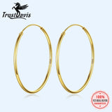 TrustDavis 925 Sterling Silver Hoop Earrings Women Party Fine Jewelry