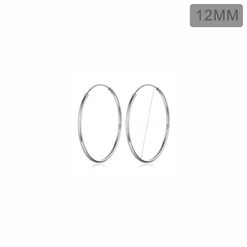 TrustDavis 925 Sterling Silver Hoop Earrings Women Party Fine Jewelry