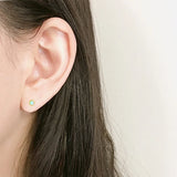 925 Silver Sun Flower Moonstone Stud Earrings for Women