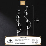 925 Sterling Silver Earrings Waves Stars Tassels Stud Wedding Anniversary