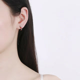 925 Silver Earring Love Animal Bear Heart CZ Stud Earrings Gift DA3172