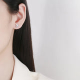 925 Silver Earring Love Animal Bear Heart CZ Stud Earrings Gift DA3172