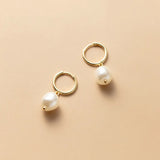 Baroque Pearl Hoop Earring 925 Sterling Silver Wedding Jewelry Gift