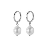 Baroque Pearl Hoop Earring 925 Sterling Silver Wedding Jewelry Gift