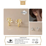 925 Silver Romantic Flower CZ Stud Earrings For Girls DA3180