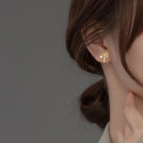 925 Silver Romantic Flower CZ Stud Earrings For Girls DA3180