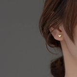 TrustDavis 925 Sterling Silver Heart Stud Earrings for Daughter Student