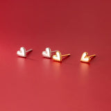 TrustDavis 925 Sterling Silver Heart Stud Earrings for Daughter Student