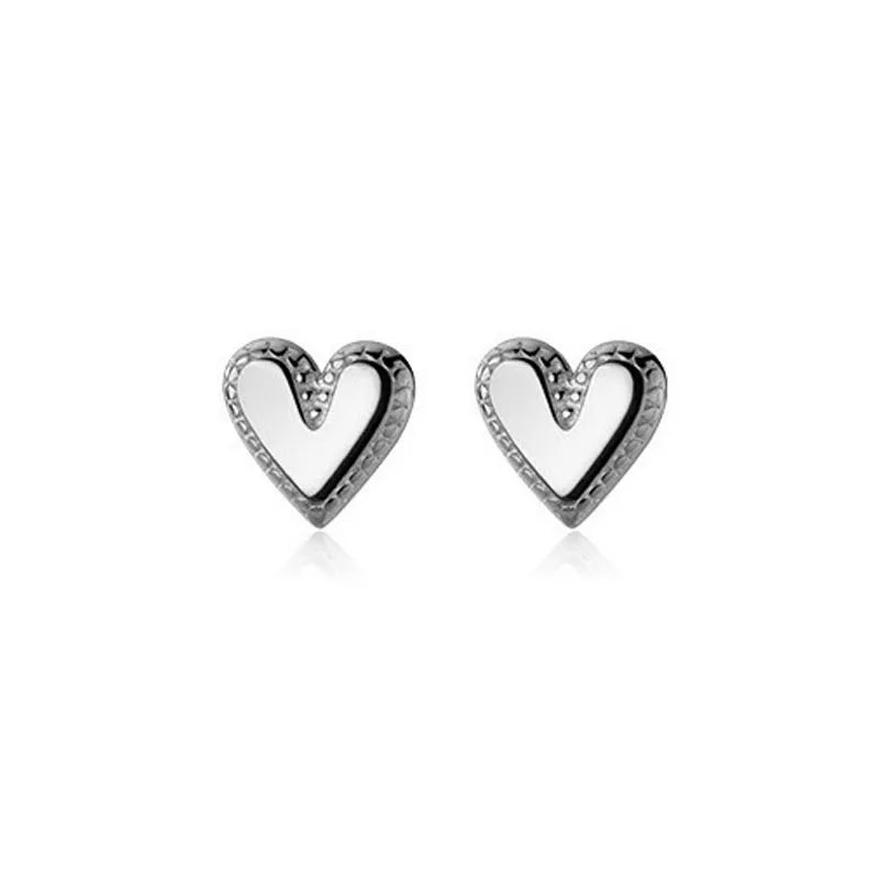 TrustDavis 925 Sterling Silver Heart Stud Earrings for Daughter Student