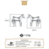 TrustDavis 925 Silver Horse Stud Earring for Women Christmas Gift DS091