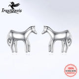 TrustDavis 925 Silver Horse Stud Earring for Women Christmas Gift DS091