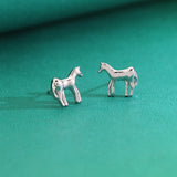 TrustDavis 925 Silver Horse Stud Earring for Women Christmas Gift DS091