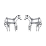 TrustDavis 925 Silver Horse Stud Earring for Women Christmas Gift DS091