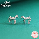 TrustDavis 925 Silver Horse Stud Earring for Women Christmas Gift DS091
