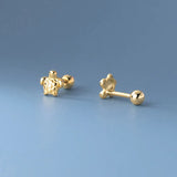 925 Sterling Silver Sea Turtles Stud Earrings For Women