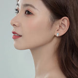 925 Silver Earring Astronauts Moonstone Stud Women's Christmas Jewelry