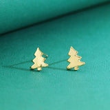 925 Sterling Silver Xmas Tree Stud Earrings for Women