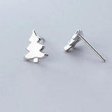 925 Sterling Silver Xmas Tree Stud Earrings for Women