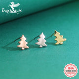 925 Sterling Silver Xmas Tree Stud Earrings for Women