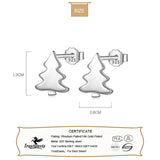 925 Sterling Silver Xmas Tree Stud Earrings for Women