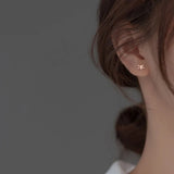 TrustDavis 925 Silver Opal Cat Stud Earrings for Daughter - DE0084