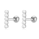 925 Silver Earring Synthesis Pearl Beads Stud Earring For Women