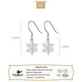925 Sterling Silver Snowflake Dangle Earrings Wedding Christmas Jewelry