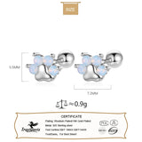 925 Silver Cat Claw Stud Earrings Girls Fine Birthday Gift