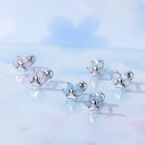 925 Silver Cat Claw Stud Earrings Girls Fine Birthday Gift