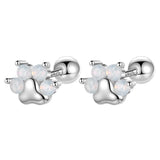 925 Silver Cat Claw Stud Earrings Girls Fine Birthday Gift