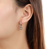 925 Silver Earrings 12 Constellation Hoops Women's Birthday Jewelry