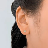 925 Silver Moon Star CZ Beads Stud Earrings