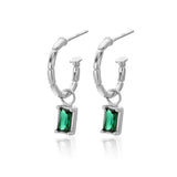 TrustDavis 925 Silver Emerald Zircon Stud Earrings Wedding Party Jewelry