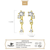 TrustDavis 925 Sterling Silver Water Drop CZ Dangle Earrings