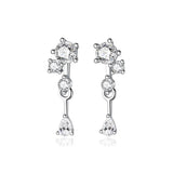 TrustDavis 925 Sterling Silver Water Drop CZ Dangle Earrings