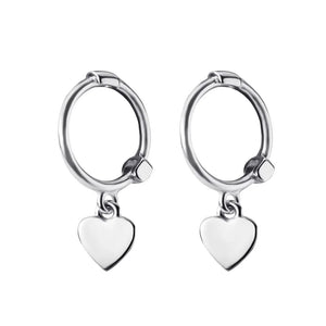 TrustDavis 925 Silver Earrings Heart/Star Love Stud Ear Clip DS904