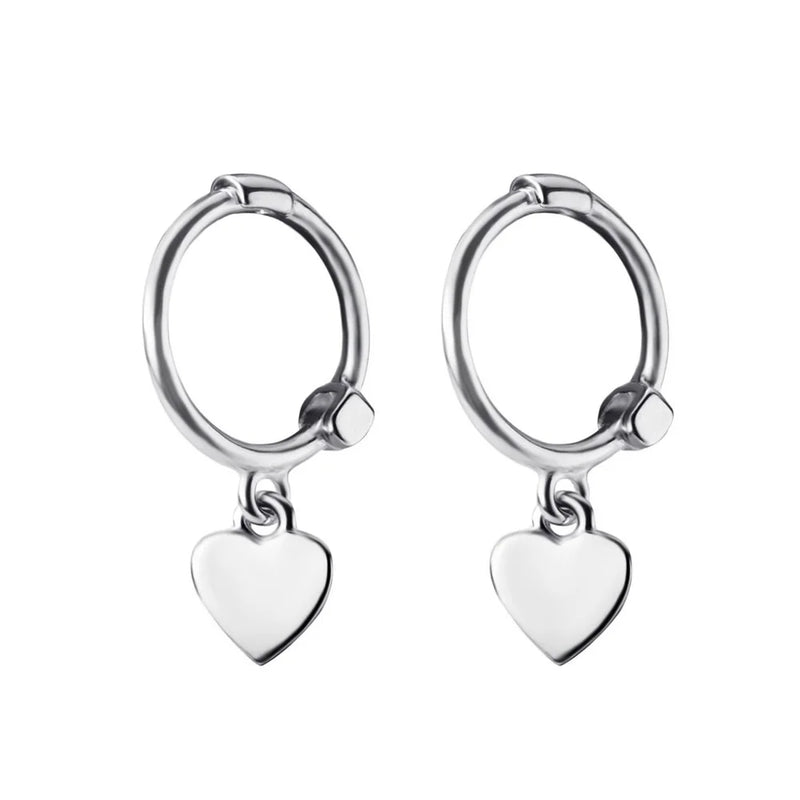 TrustDavis 925 Silver Earrings Heart/Star Love Stud Ear Clip DS904
