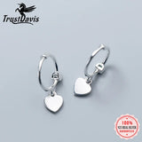 TrustDavis 925 Silver Earrings Heart/Star Love Stud Ear Clip DS904