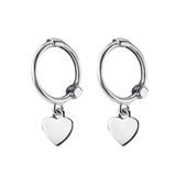 TrustDavis 925 Silver Earrings Heart/Star Love Stud Ear Clip DS904