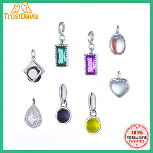 TrustDavis 925 Sterling Silver Necklace Pendant for Women with Zircon