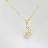 925 Silver Elves Angel Zircon Star Pendant Necklace