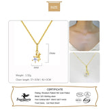 925 Silver Elves Angel Zircon Star Pendant Necklace