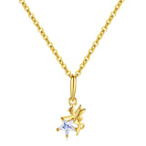 925 Silver Elves Angel Zircon Star Pendant Necklace