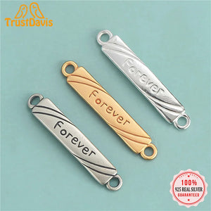 TrustDavis Sterling Silver English Letters Forever Hand Card DIY Necklace
