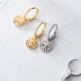 TrustDavis 925 Silver Eye CZ Hoop Earring Wedding Party Fine Jewelry