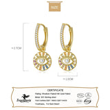 TrustDavis 925 Silver Eye CZ Hoop Earring Wedding Party Fine Jewelry