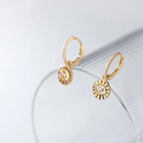 TrustDavis 925 Silver Eye CZ Hoop Earring Wedding Party Fine Jewelry