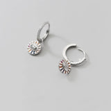 TrustDavis 925 Silver Eye CZ Hoop Earring Wedding Party Fine Jewelry