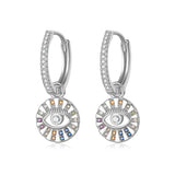 TrustDavis 925 Silver Eye CZ Hoop Earring Wedding Party Fine Jewelry