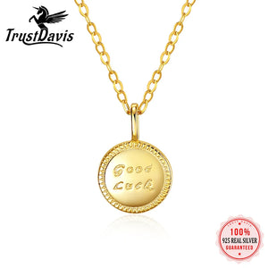 Davis 925 Silver 14K Goodluck Necklace for Women Fine Jewelry Gift